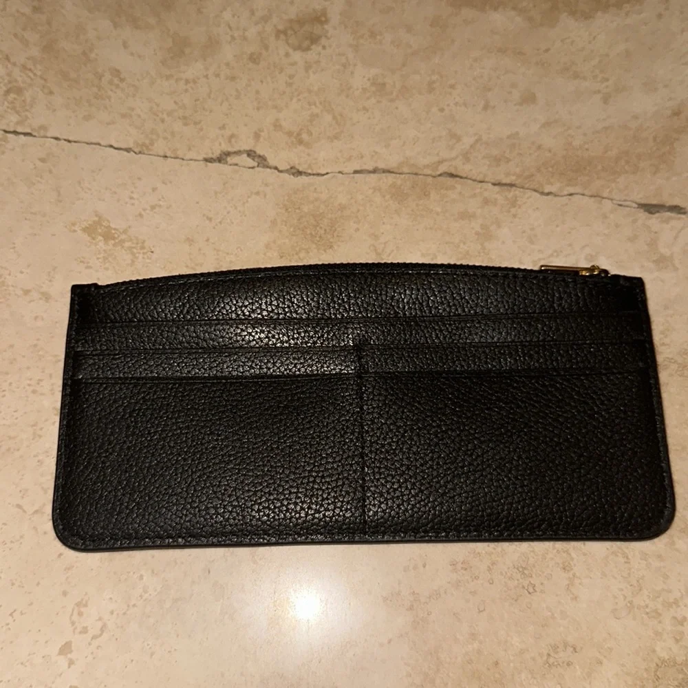 Coach Pebbled Leather Black Crossbody Wristlet - Picture 6 of 14